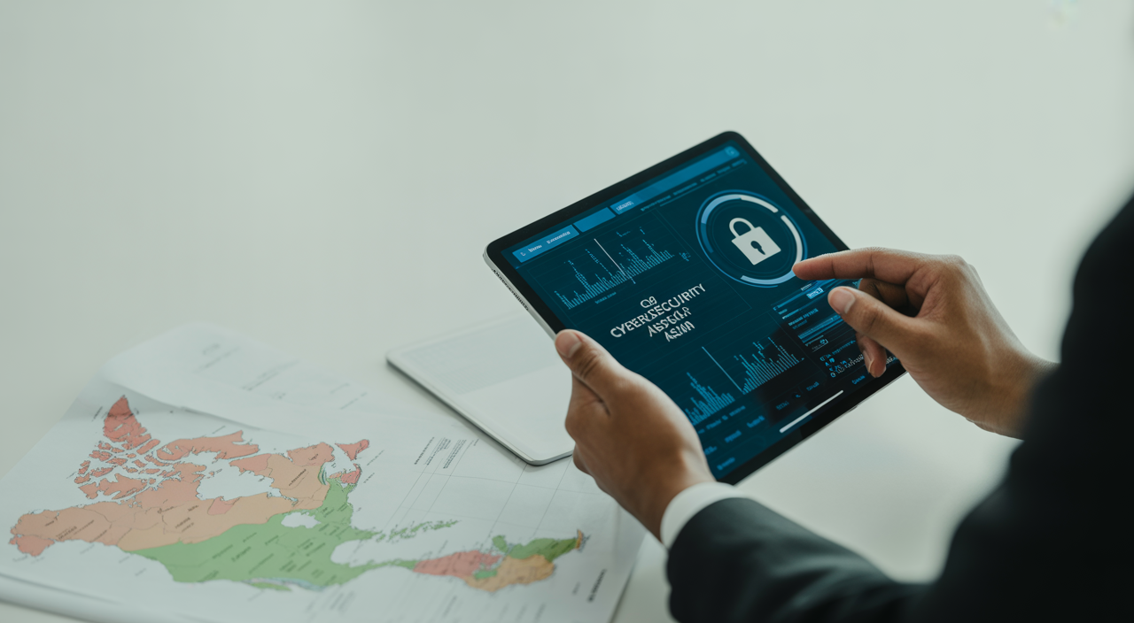 Cybersecurity consultant reviewing digital infrastructure in Canada
